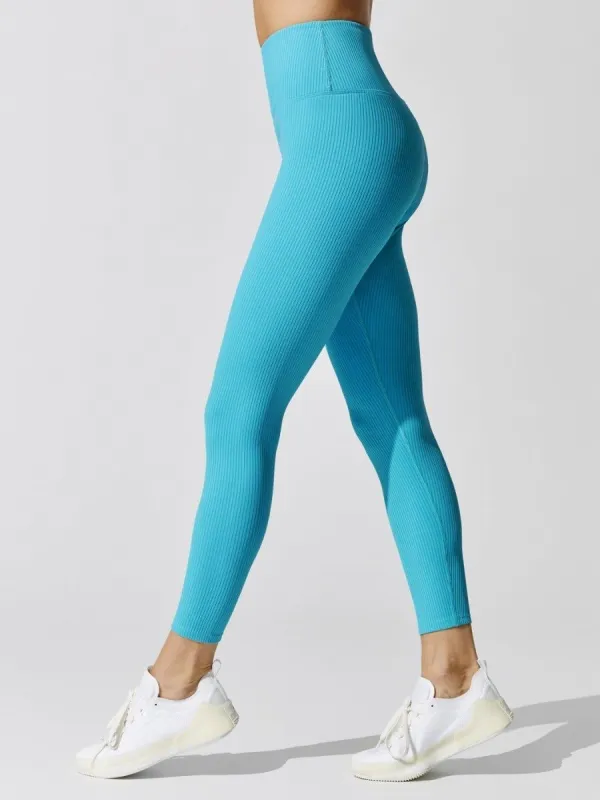 Ribbed 7/8 Legging - Light Aqua sold by Carbon38