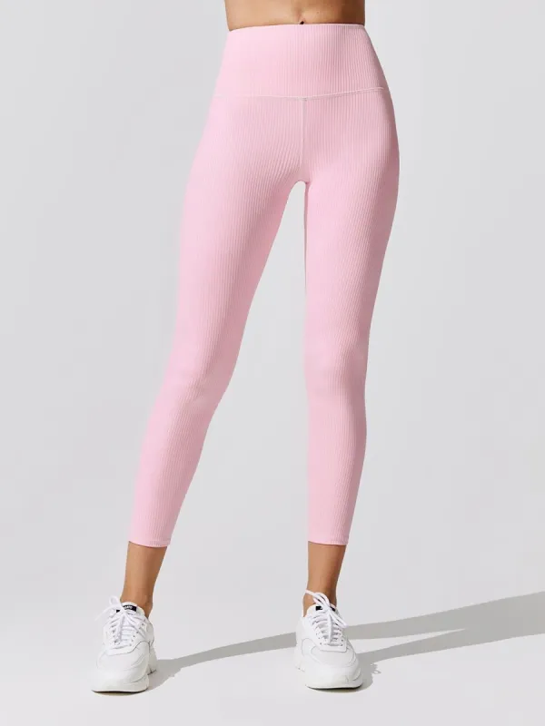 Ribbed Regular Rise 7/8 Legging - Rose sold by Carbon38