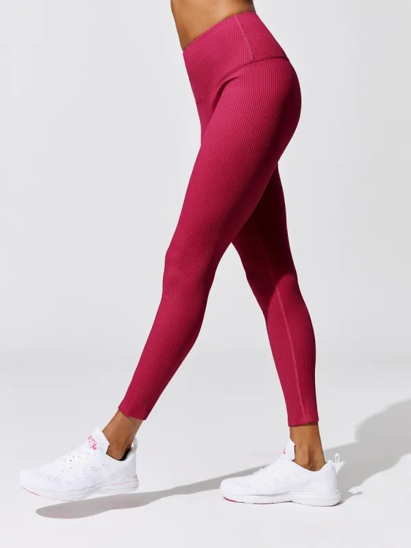Ribbed Regular Rise 7/8 Legging - Berry sold by Carbon38