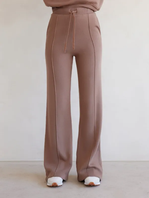 Wide Leg Pintuck Sweatpant in French Terry - Thrush sold by Carbon38