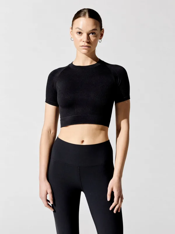 Barre Seamless Tee - Black sold by Carbon38