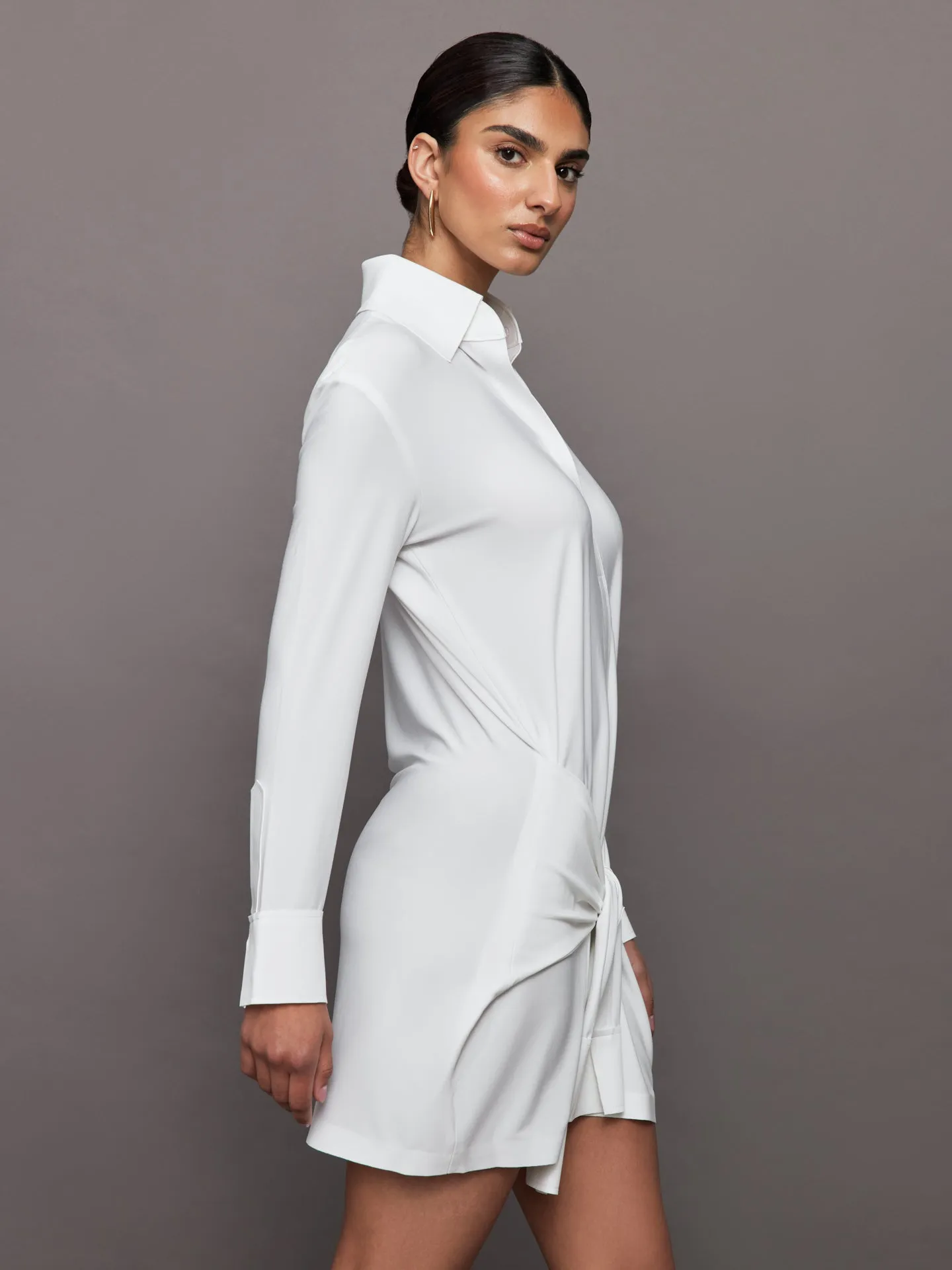 Four Sleeve NK Shirt Mini Dress - Snow White sold by Carbon38 product image thumbnail 4