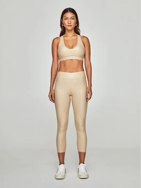 Regular Rise 7/8 Legging in Takara Shine - Sandy Tan sold by Carbon38