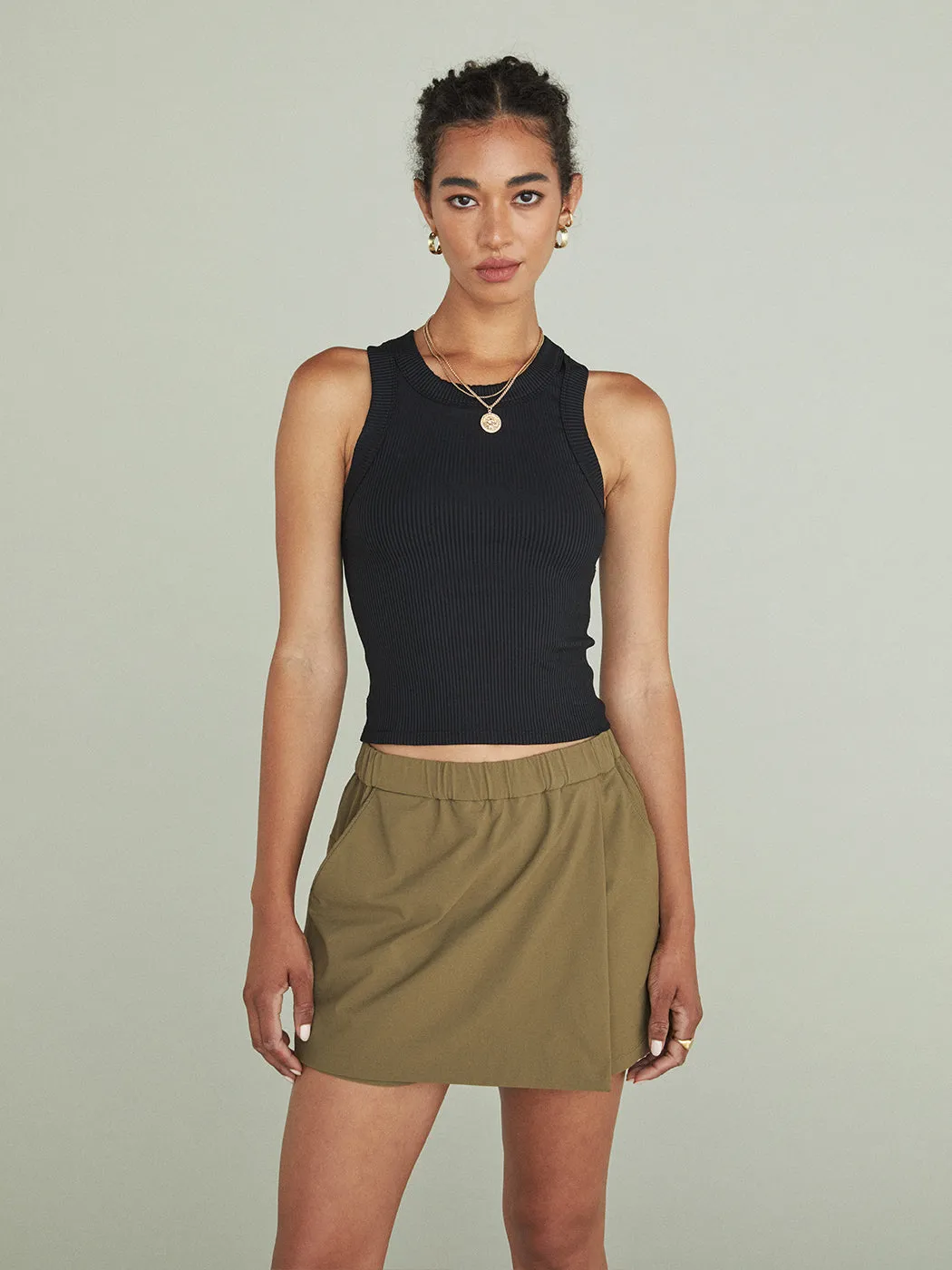 High Neck Ribbed Tank - Black sold by Carbon38 product image thumbnail 2