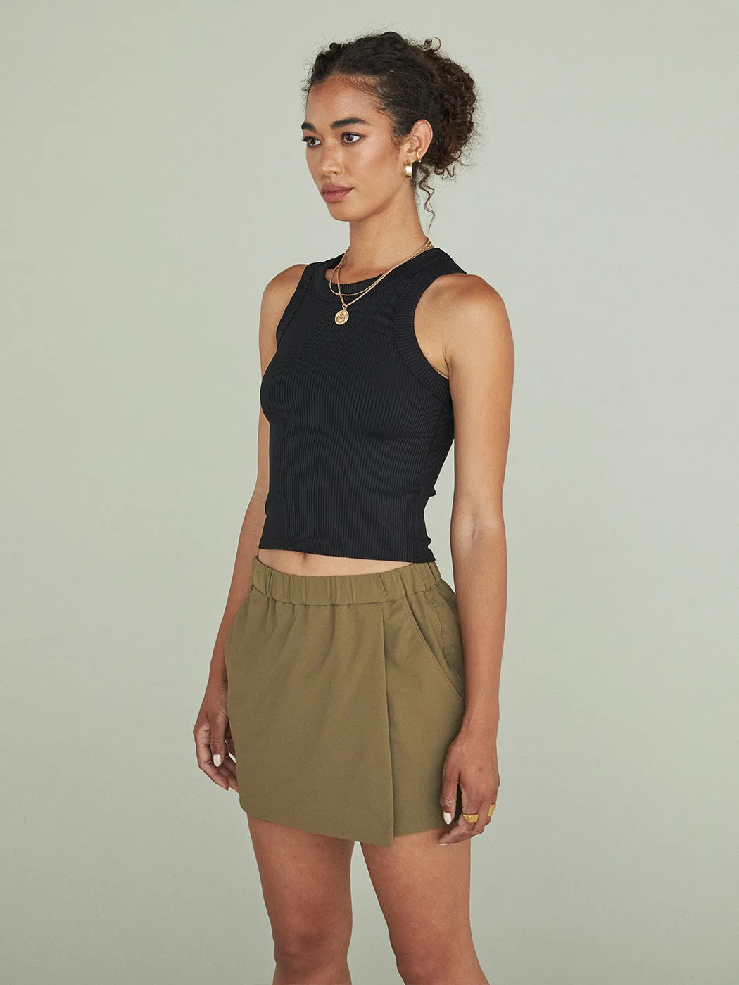 High Neck Ribbed Tank - Black sold by Carbon38 product image thumbnail 4