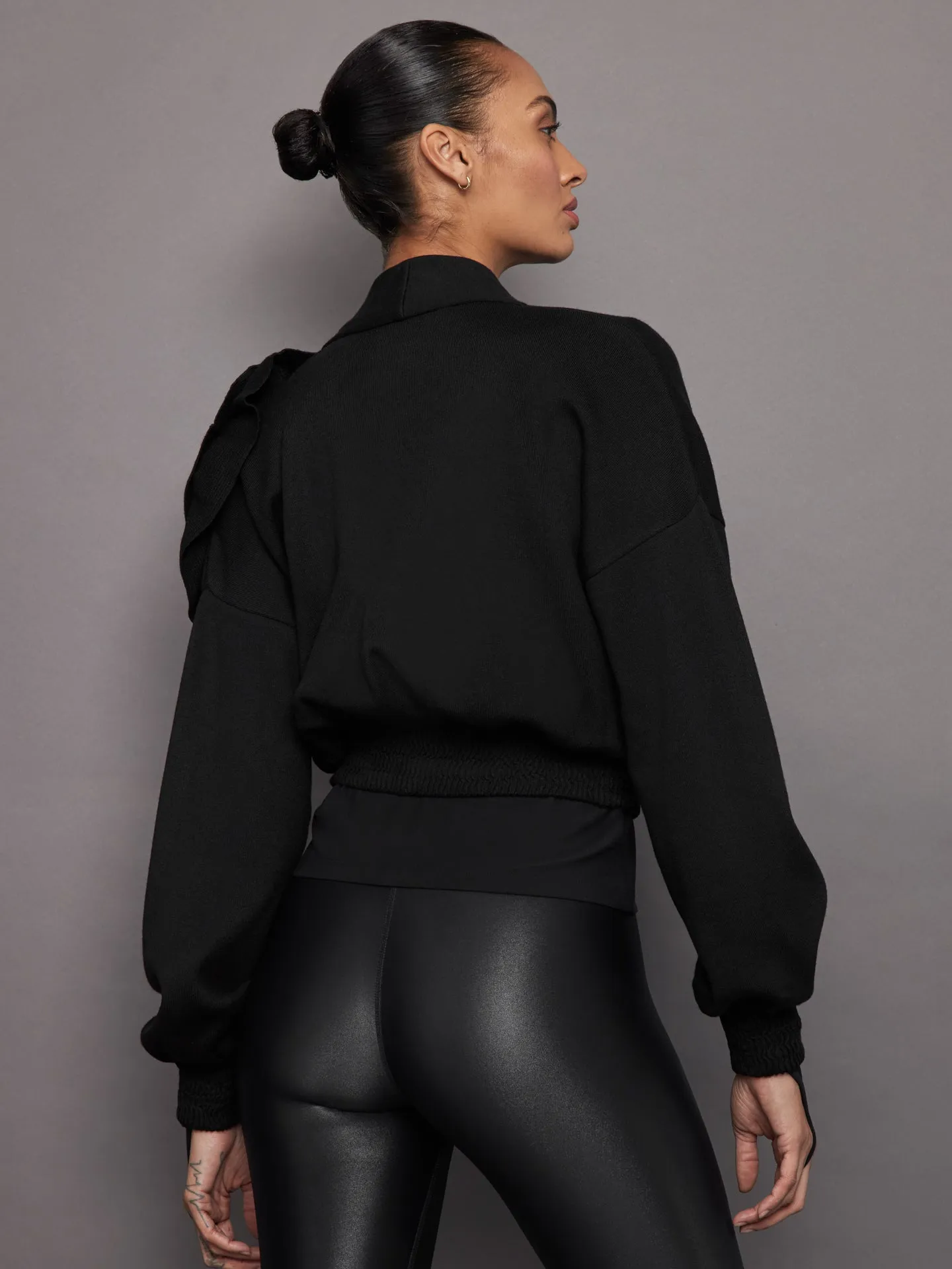 Nomia Cropped Rosette Cardigan - Black sold by Carbon38 product image thumbnail 3