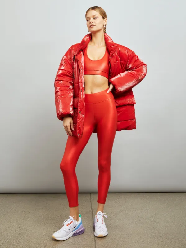 Regular Rise 7/8 Legging in Takara Shine - Artisanal Red sold by Carbon38