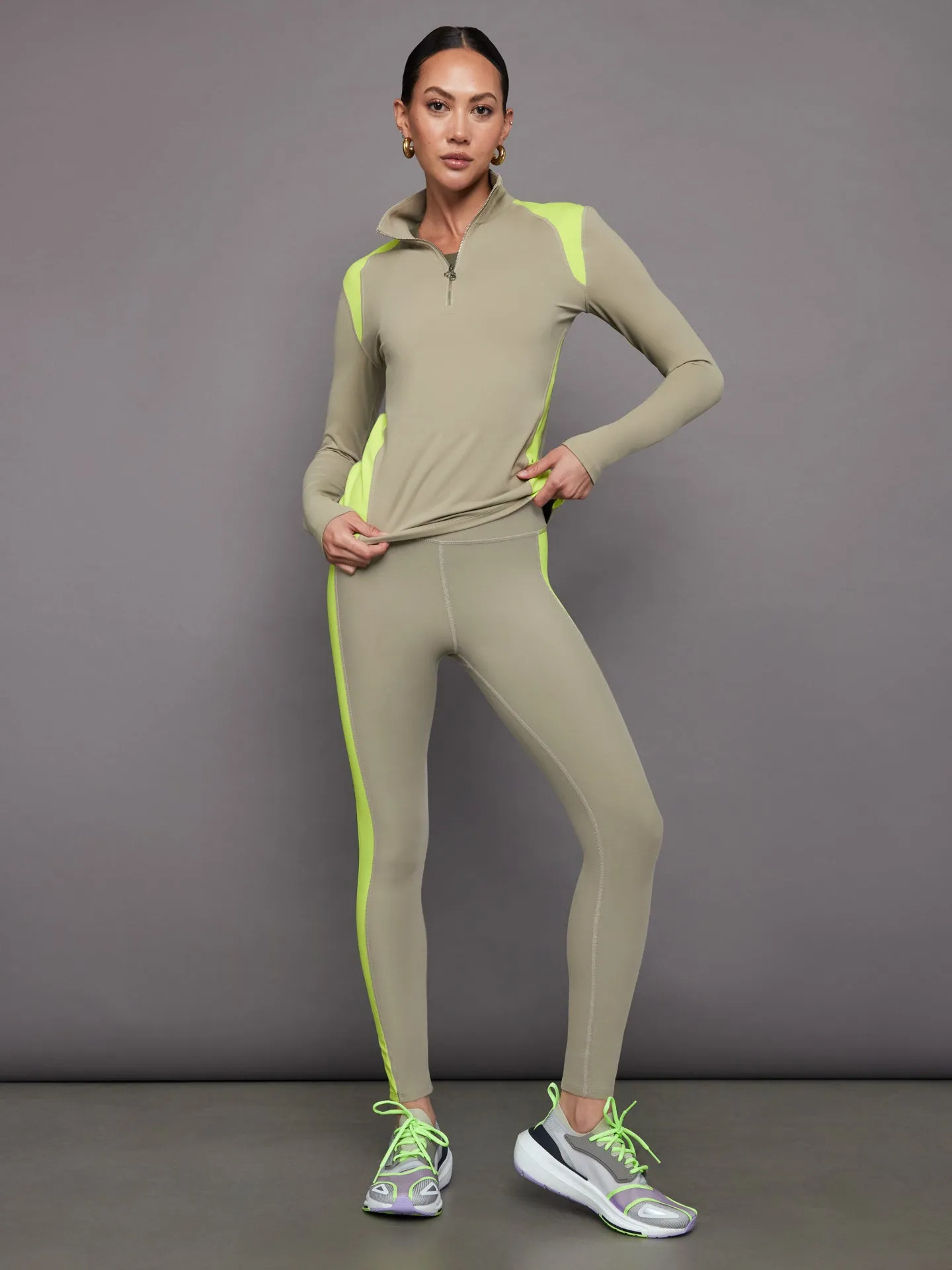 Colorblock Legging in Melt - Silversage / Acid Lime sold by Carbon38 product image thumbnail 5