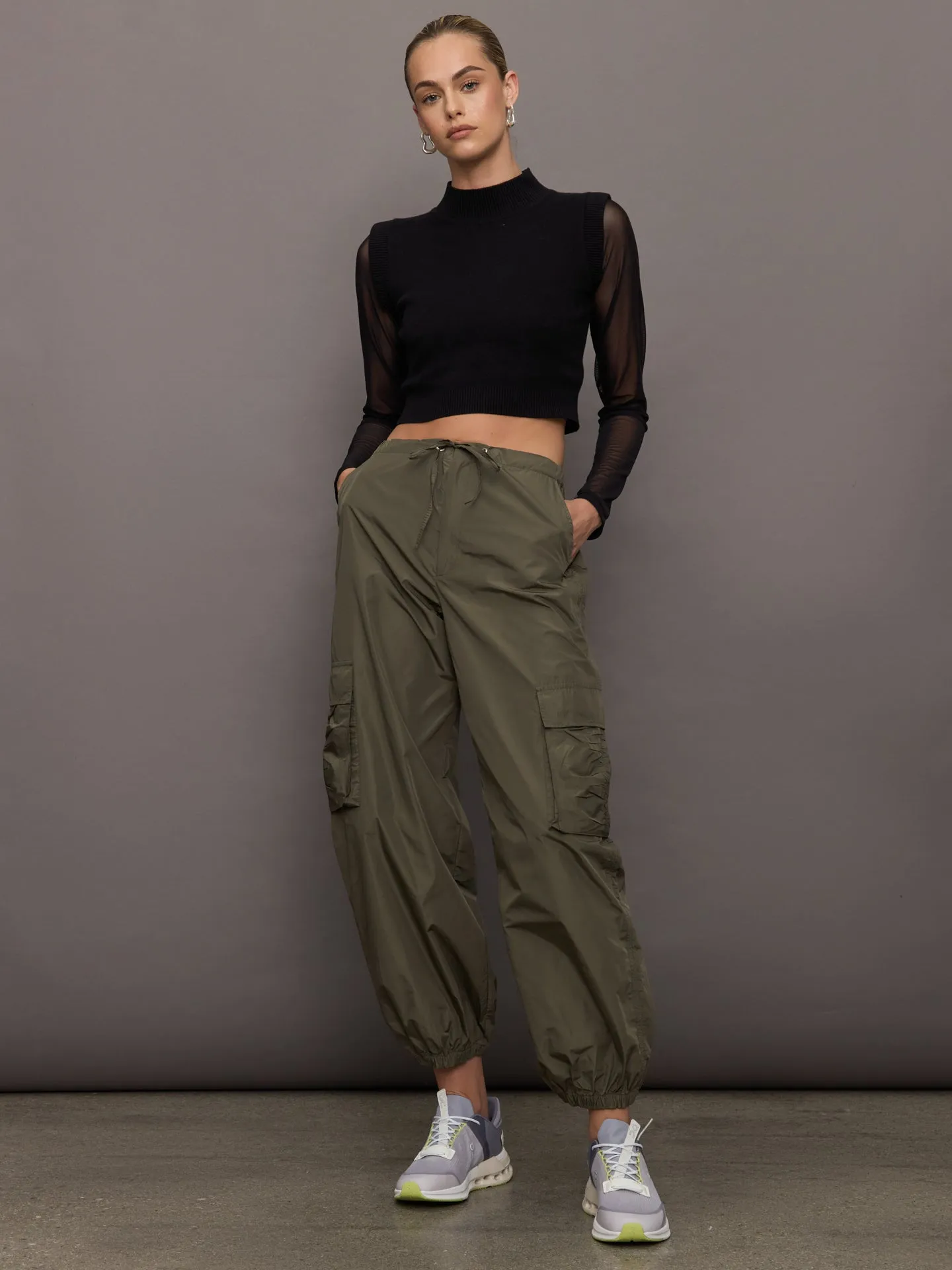 Nomai Sheer Sleeve Mock Neck Sweater - Black sold by Carbon38 product image thumbnail 2