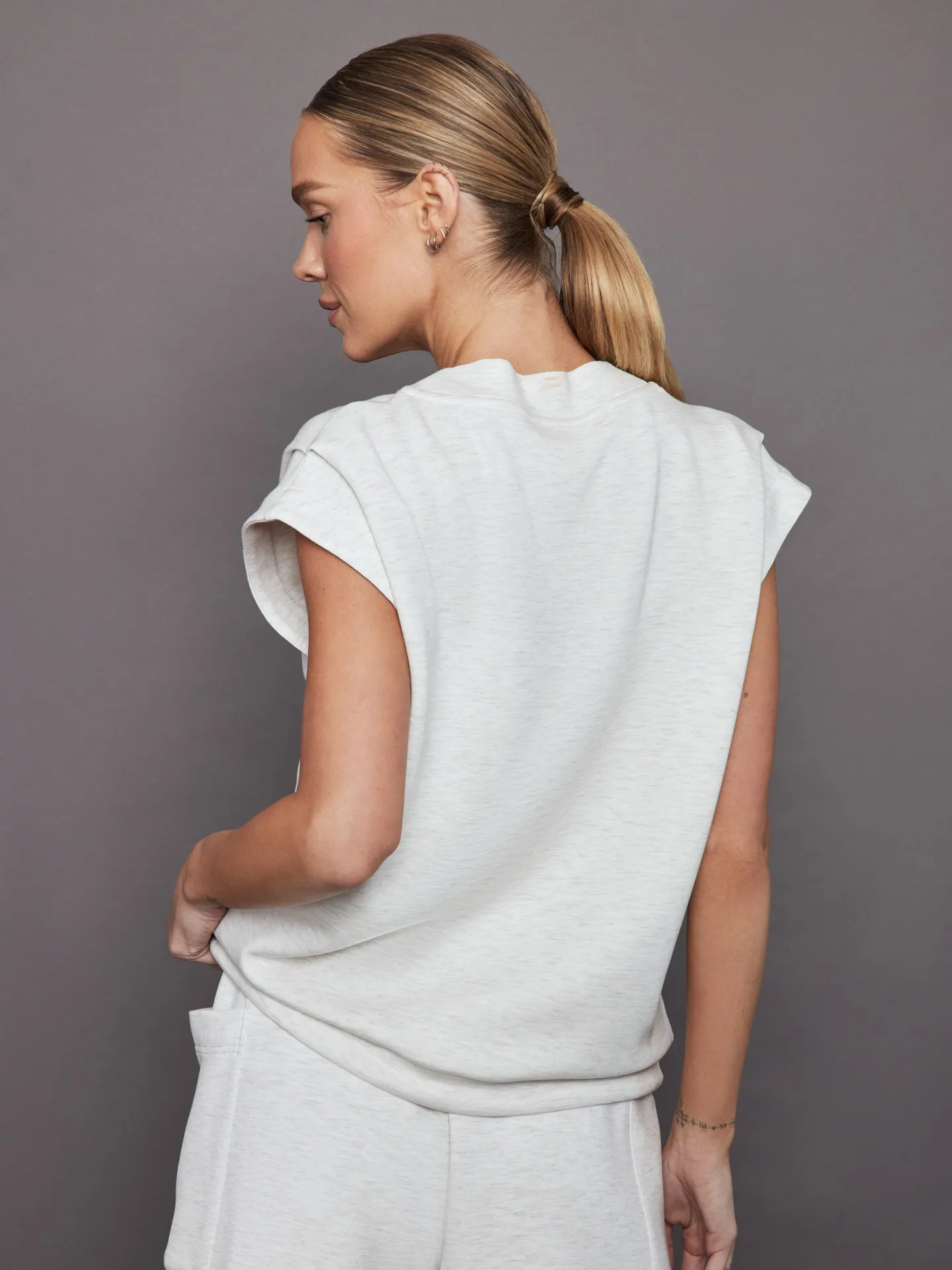 Otis Sleeveless Sweat - Ivory Marl sold by Carbon38 product image thumbnail 4