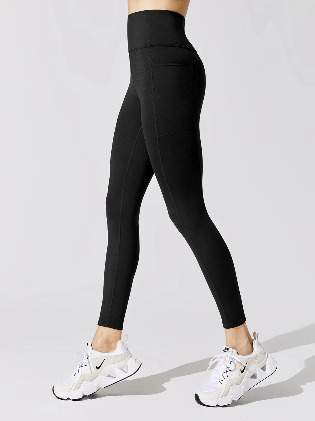 High Rise Full-length Legging With Pockets in Cloud Compression - Black sold by Carbon38