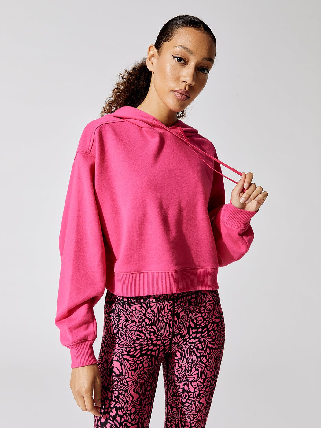 Crop Hoodie - Electric Pink sold by Carbon38