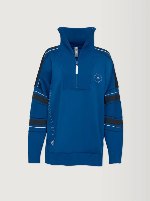 Adidas By Stella Mccartney Knit Mix Pullover - Mystery Blue sold by Carbon38