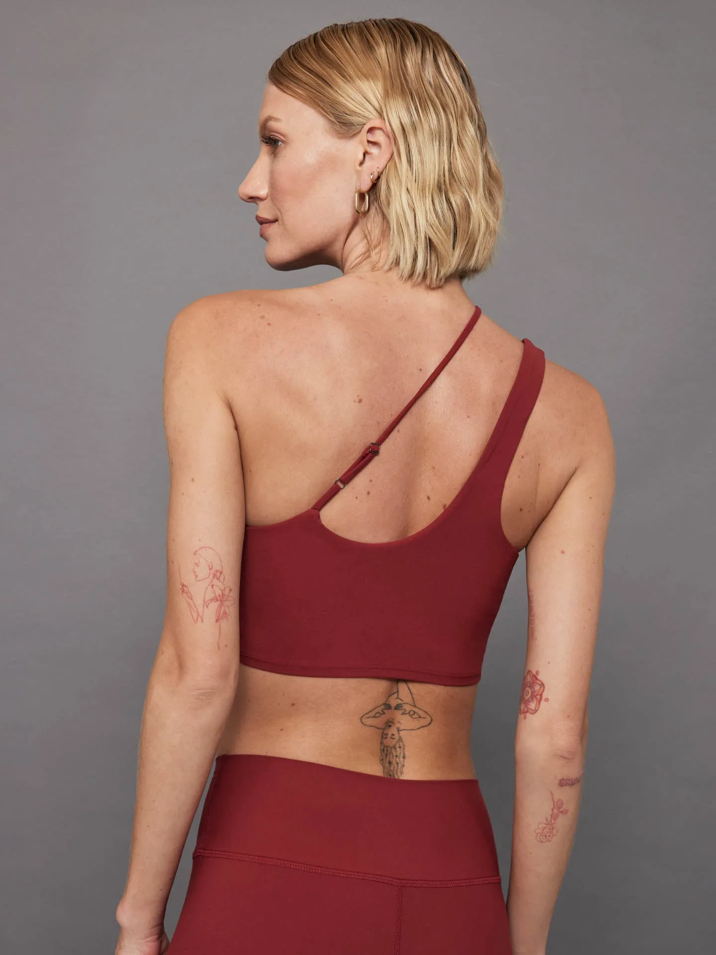 One Shoulder Convertible Bra Top in Melt - Merlot sold by Carbon38 product image thumbnail 2