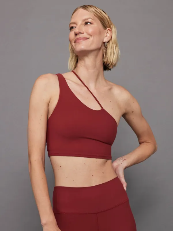 One Shoulder Convertible Bra Top in Melt - Merlot sold by Carbon38