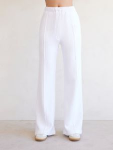 Wide Leg Pintuck Sweatpant in French Terry - White sold by Carbon38