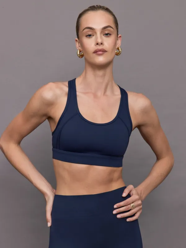 Center Stage Bra - Dark Navy sold by Carbon38