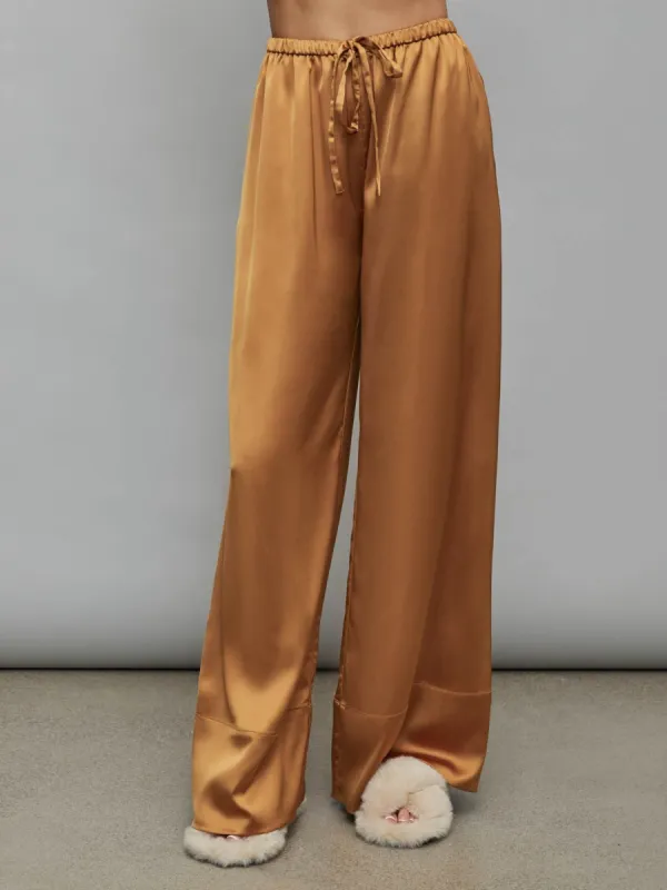 Satin Wide Leg Pant - Rust sold by Carbon38