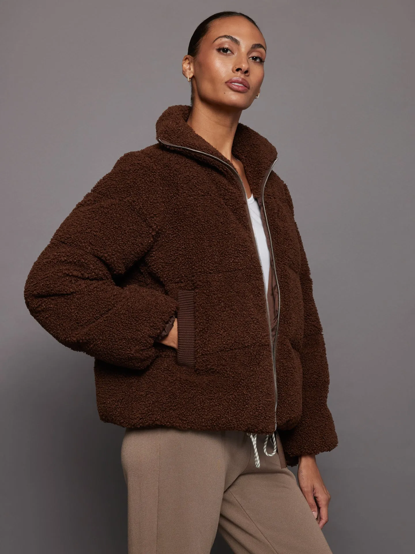 Wilkins Sherpa Puffer Jacket - Chestnut sold by Carbon38 product image thumbnail 2