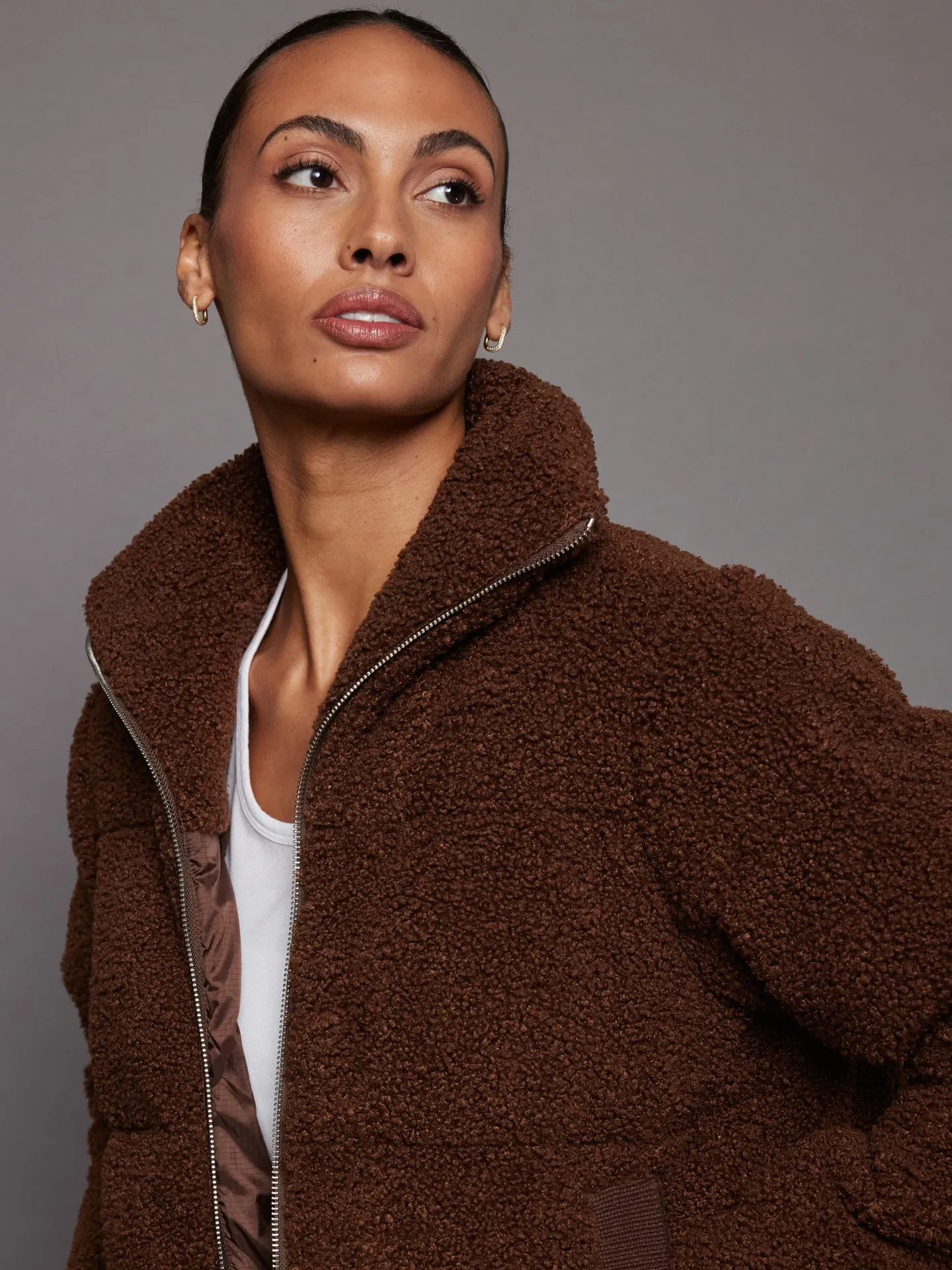 Wilkins Sherpa Puffer Jacket - Chestnut sold by Carbon38 product image thumbnail 4