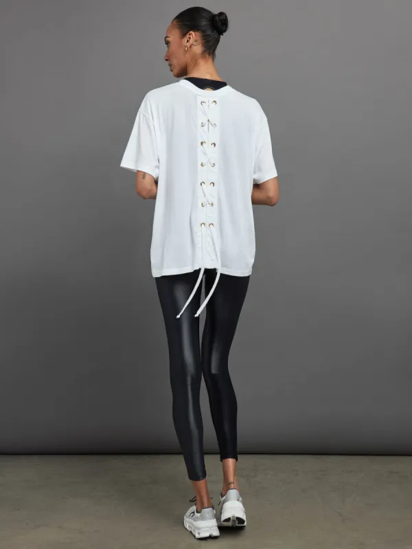 LACE UP TUNIC - White sold by Carbon38