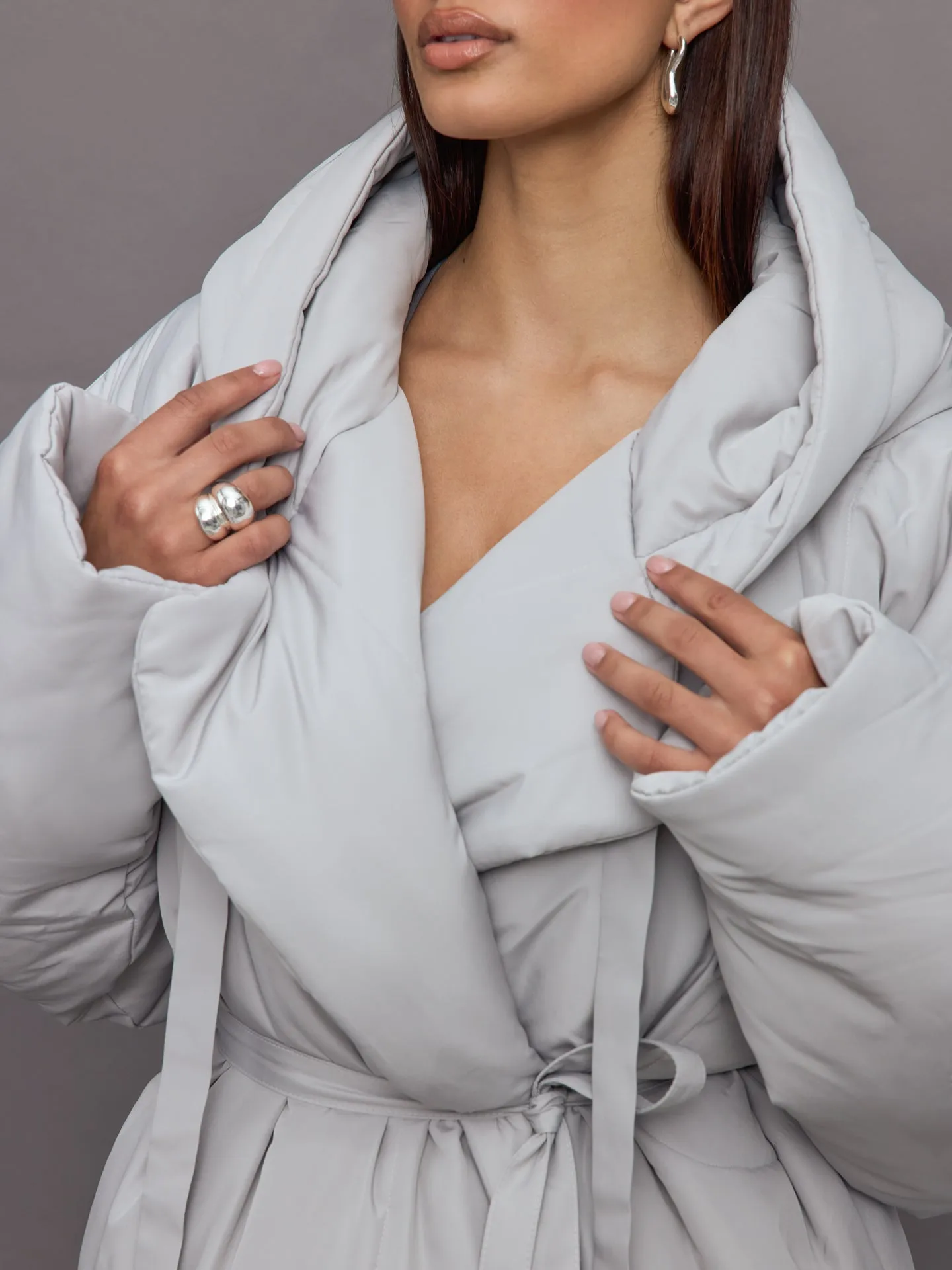 Hooded Sleeping Bag Coat Short - Dove sold by Carbon38 product image thumbnail 4