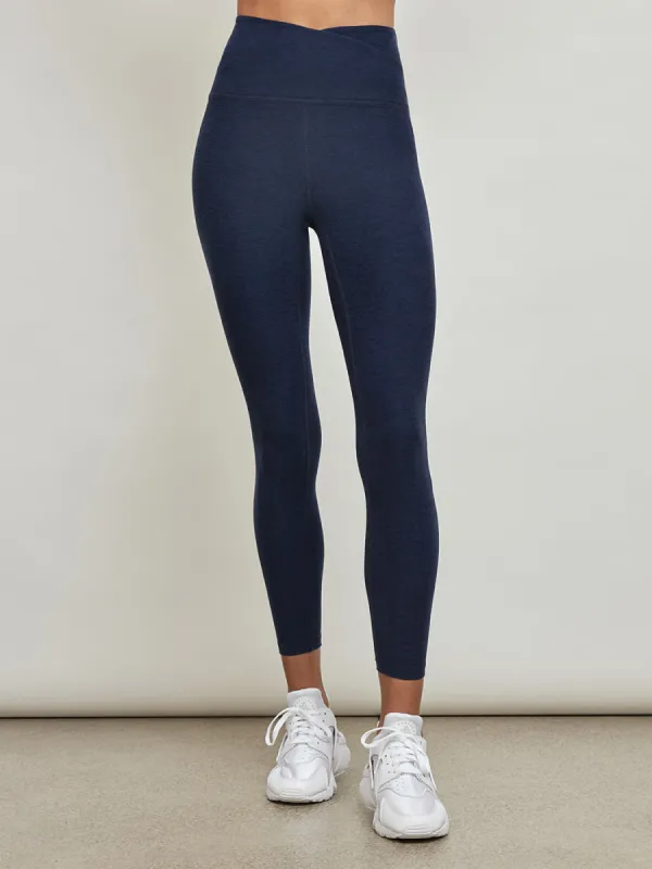 Spacedye At Your Leisure High Waisted Midi Legging - Nocturnal Navy sold by Carbon38