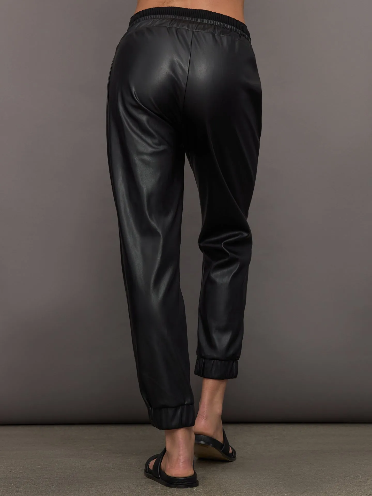 Hera V-Leather Trackpant - Black sold by Carbon38 product image thumbnail 4