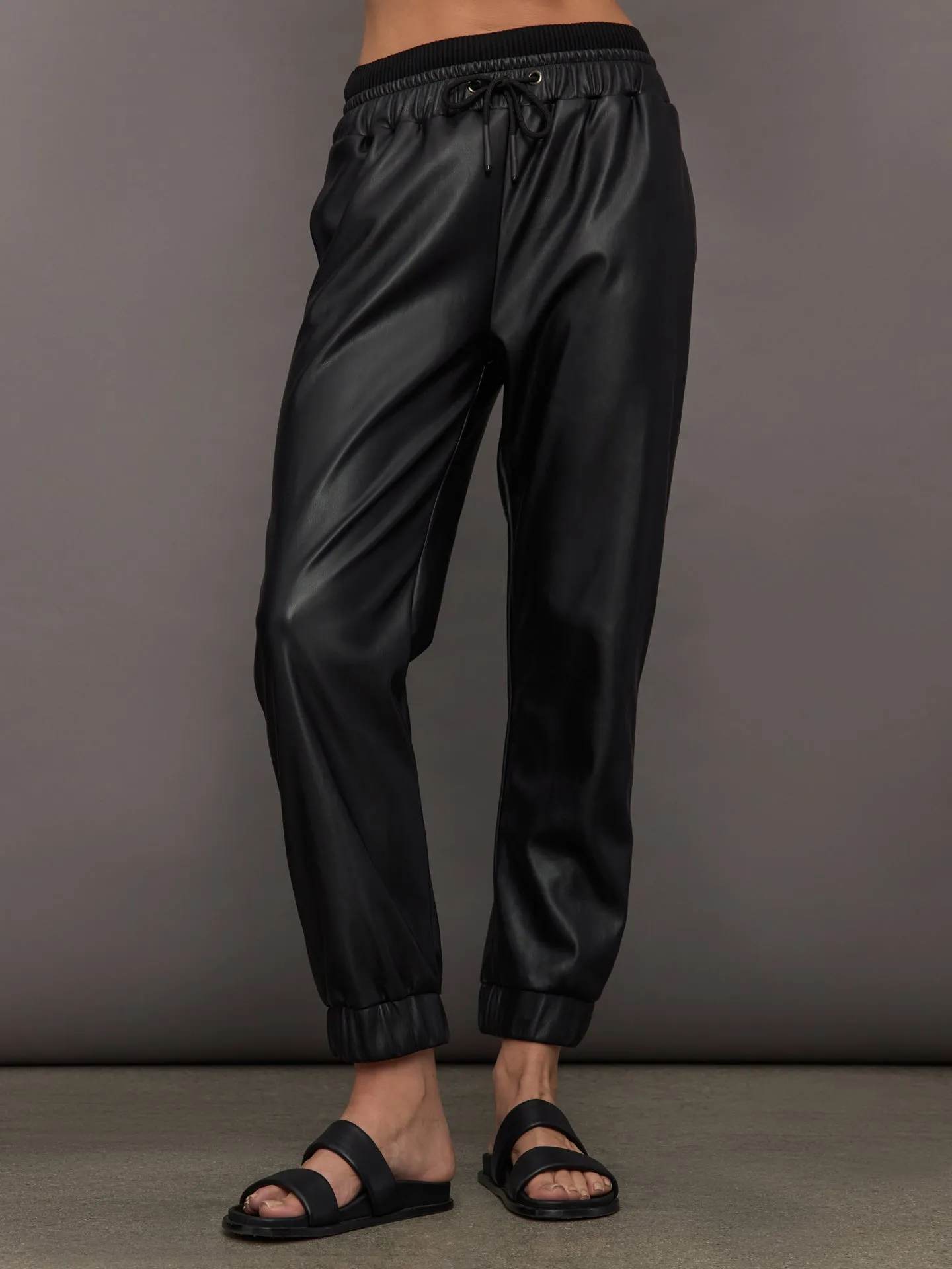 Hera V-Leather Trackpant - Black sold by Carbon38