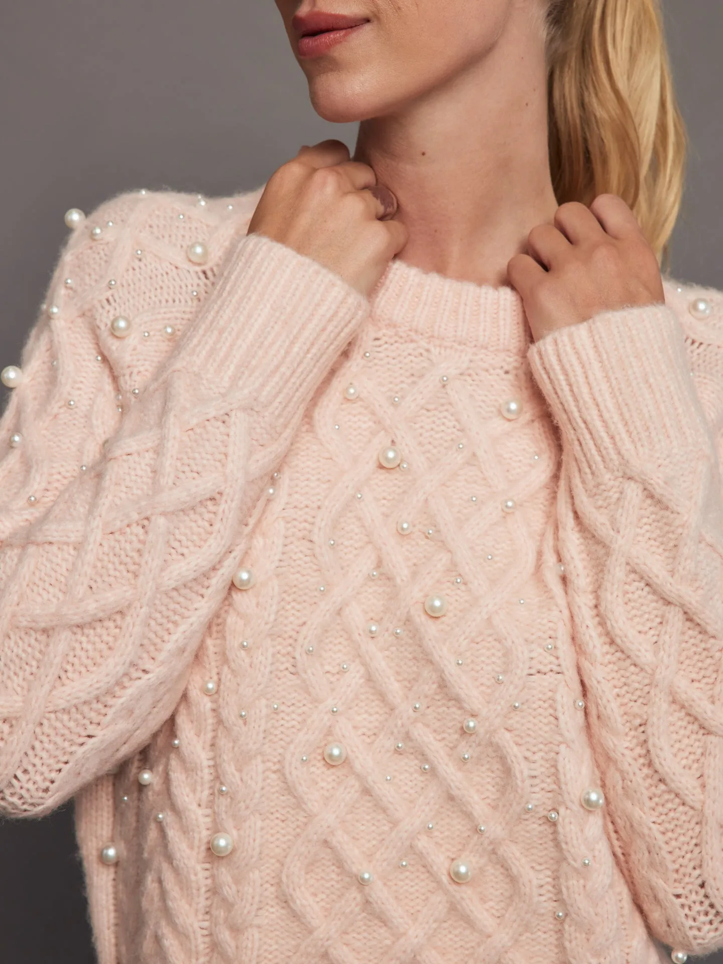 Pearl Embellished Sweater - Rose Cloud sold by Carbon38 product image thumbnail 4