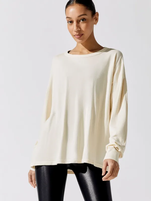 Boyfriend Long Sleeve Tee - Bone sold by Carbon38