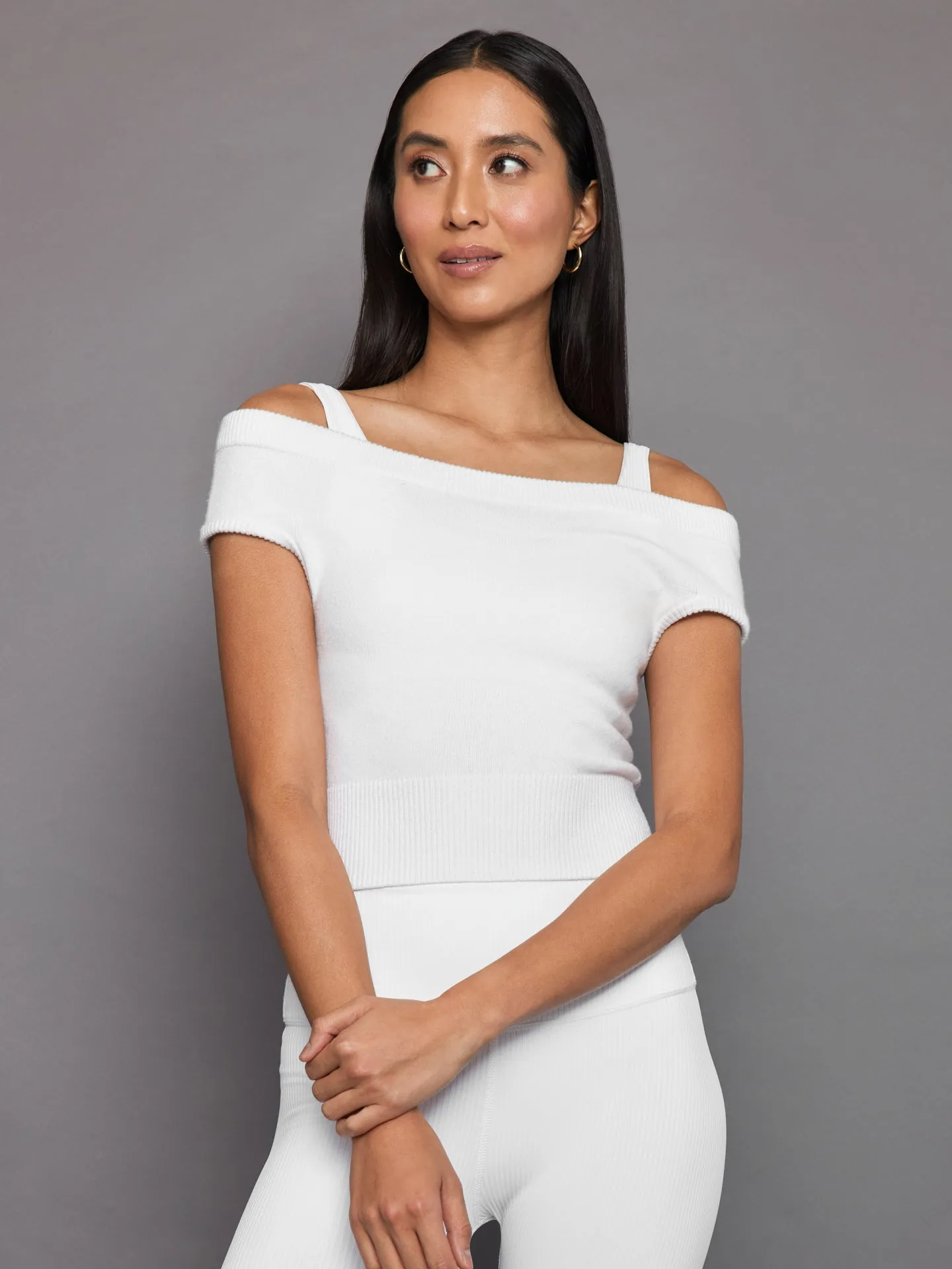 Short Sleeve Sweater - White sold by Carbon38