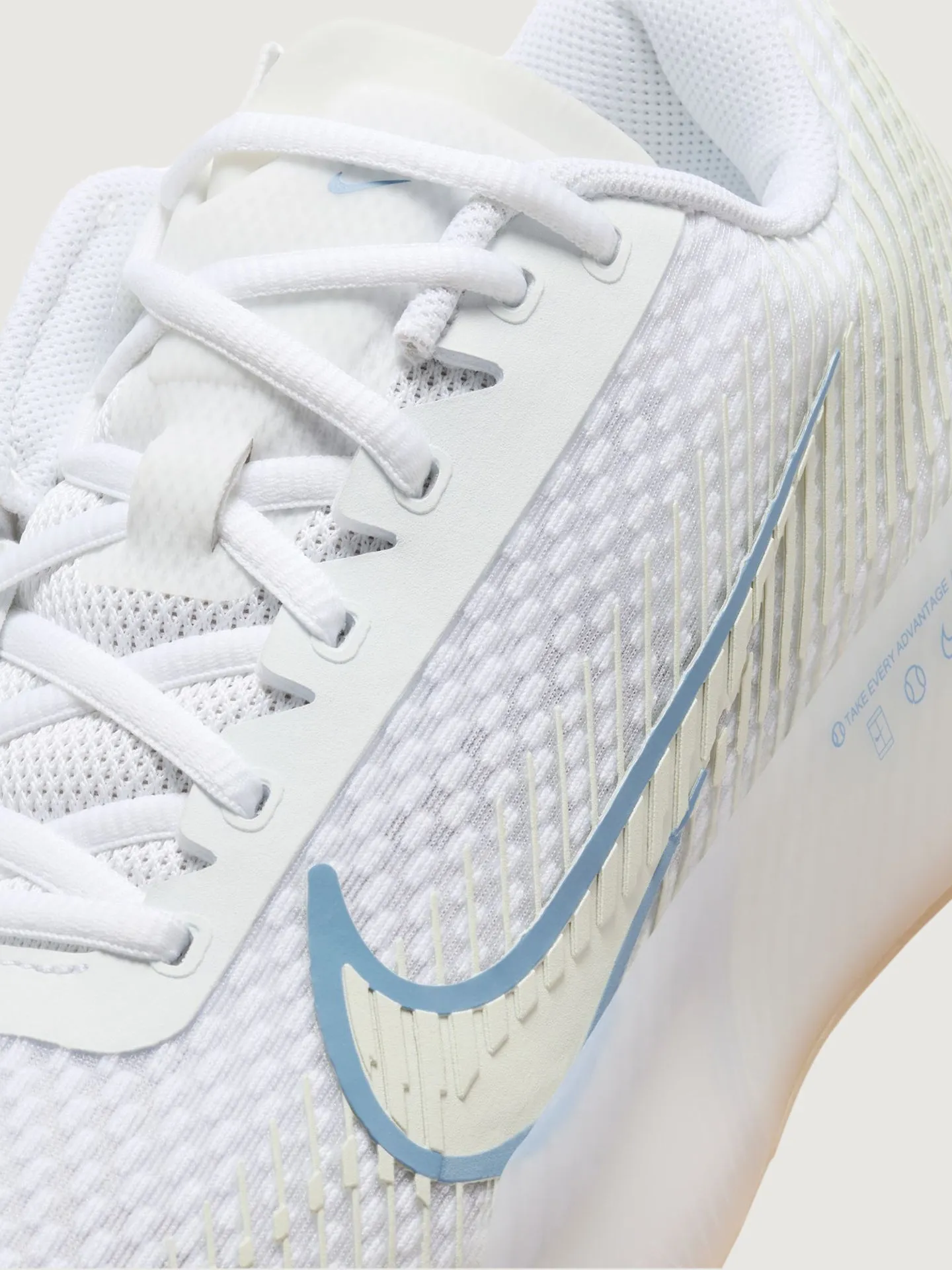 NikeCourt Air Zoom Vapor 11 - White/Light Blue-Sail-Gum- Light Brown sold by Carbon38 product image thumbnail 5