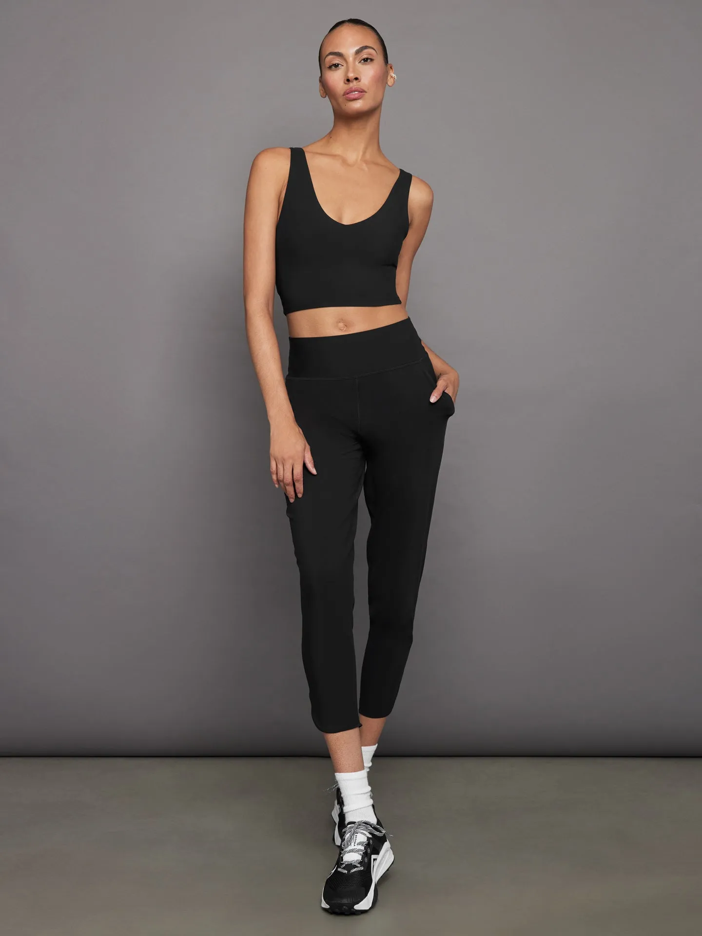 V-Neck Longline Bra in Melt - Black sold by Carbon38 product image thumbnail 4