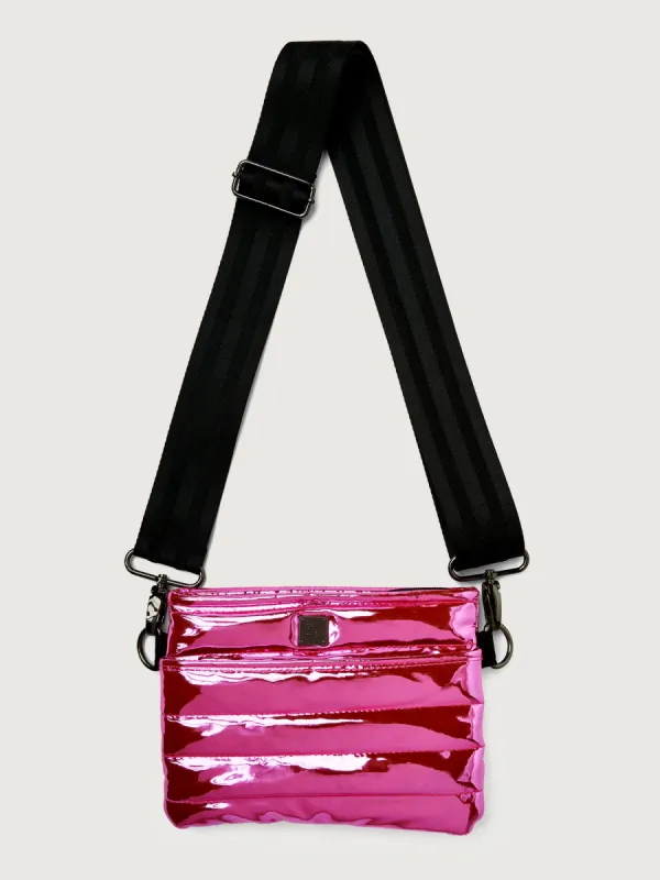 Bum Bag Crossbody - Hot Pink Mirror/ Black/ Black Web sold by Carbon38