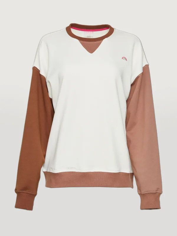 Colorblock Crew - Oatmilk/Camel/Aztec sold by Carbon38