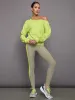 Off Shoulder Sweatshirt in French Terry - Acid Lime sold by Carbon38