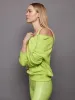 Off Shoulder Sweatshirt in French Terry - Acid Lime sold by Carbon38