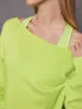 Off Shoulder Sweatshirt in French Terry - Acid Lime sold by Carbon38
