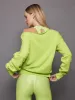 Off Shoulder Sweatshirt in French Terry - Acid Lime sold by Carbon38