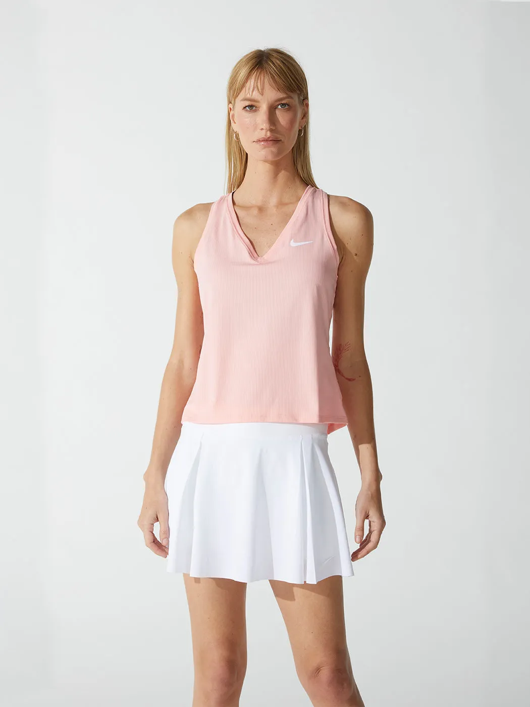NikeCourt Dri-FIT Victory Tank - Bleached Coral/White sold by Carbon38