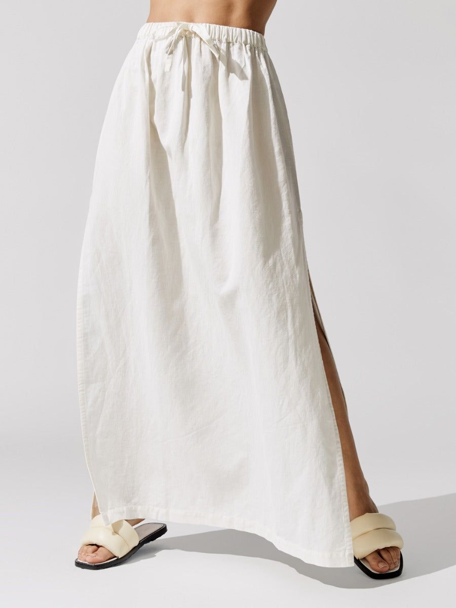 Linen Skirt - Off White sold by Carbon38