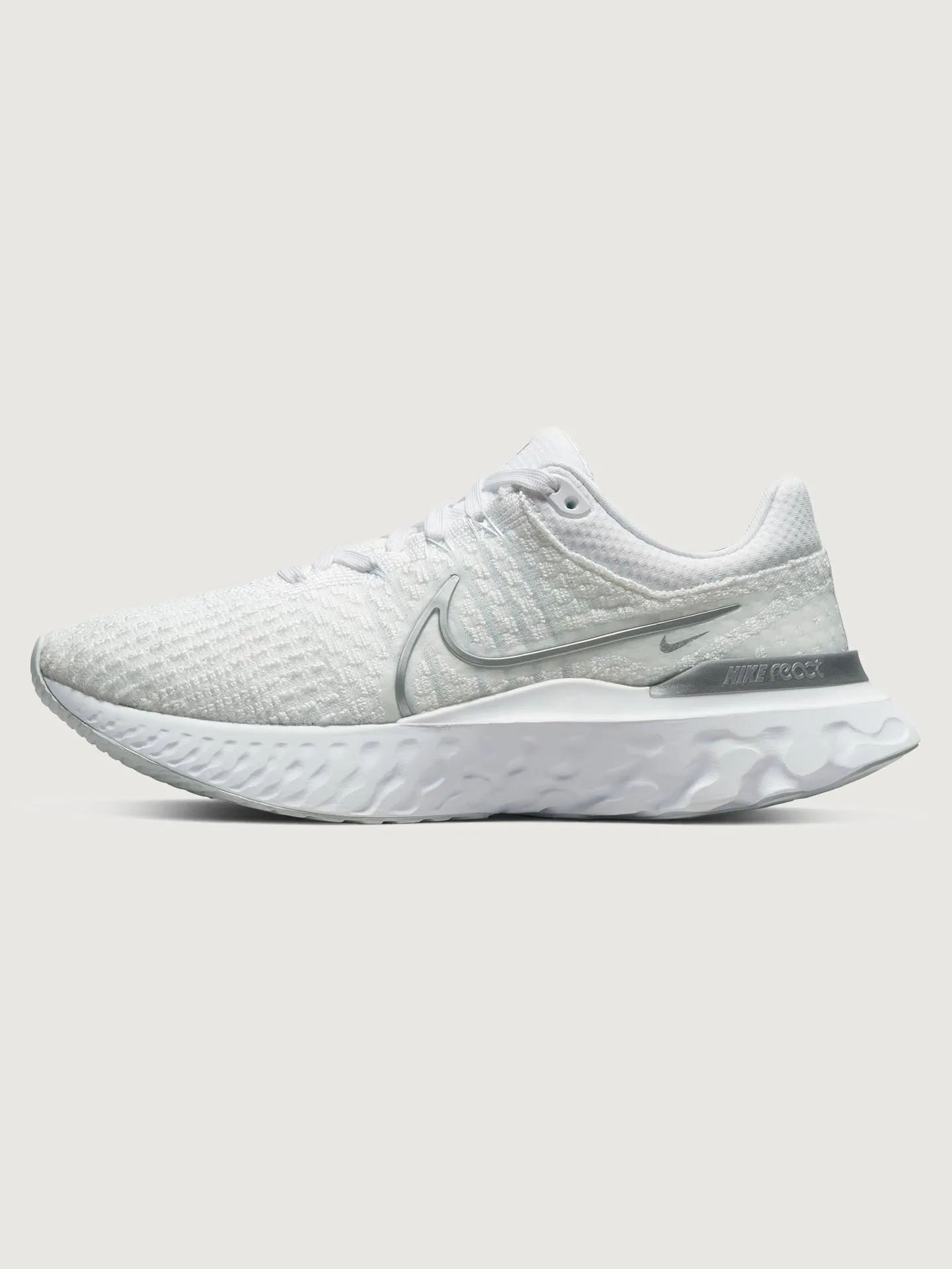 Nike React Infinity Run Flyknit 3 - White/Metallic Silver-Pure Platinum sold by Carbon38 product image thumbnail 4