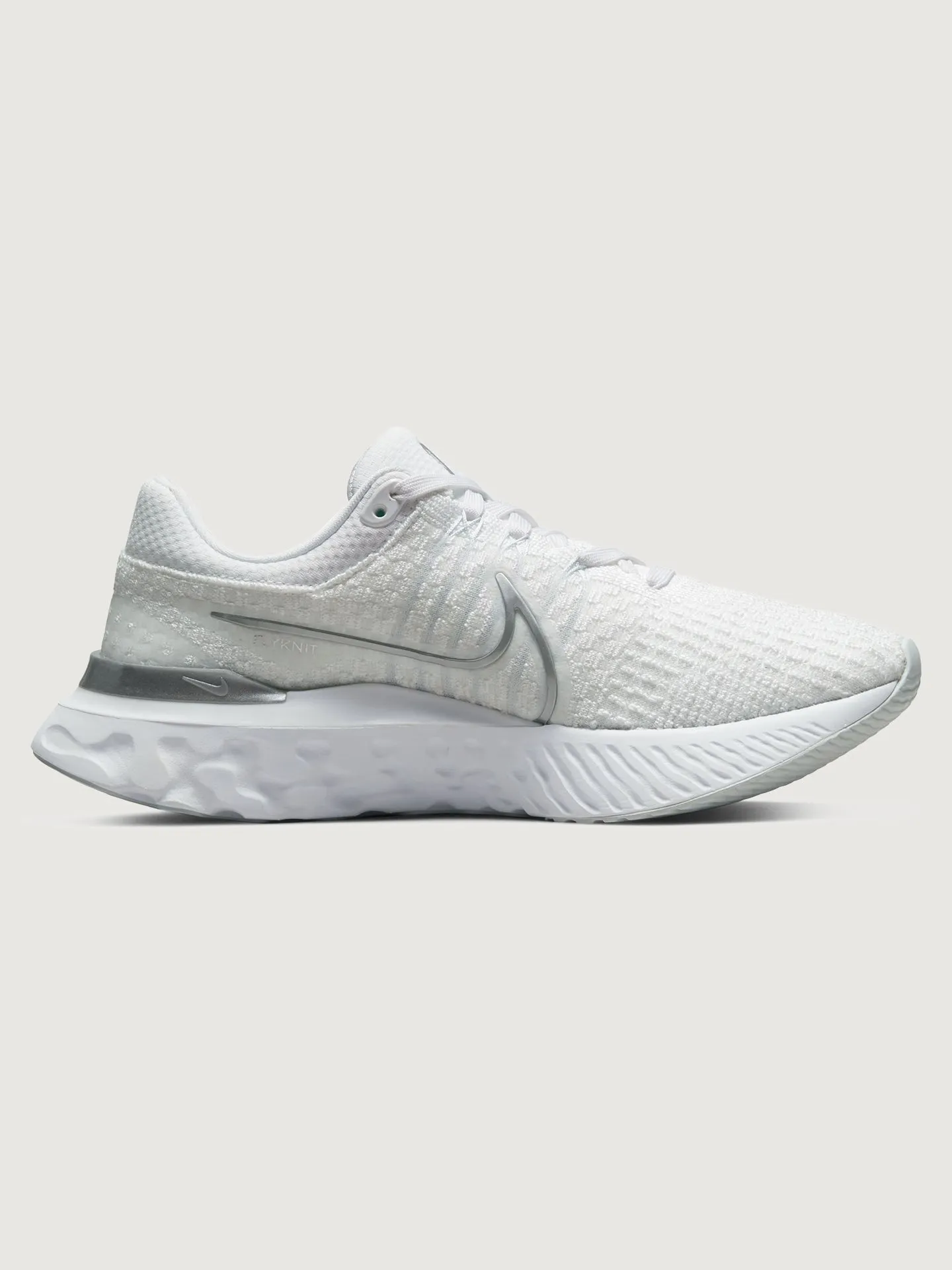 Nike React Infinity Run Flyknit 3 - White/Metallic Silver-Pure Platinum sold by Carbon38