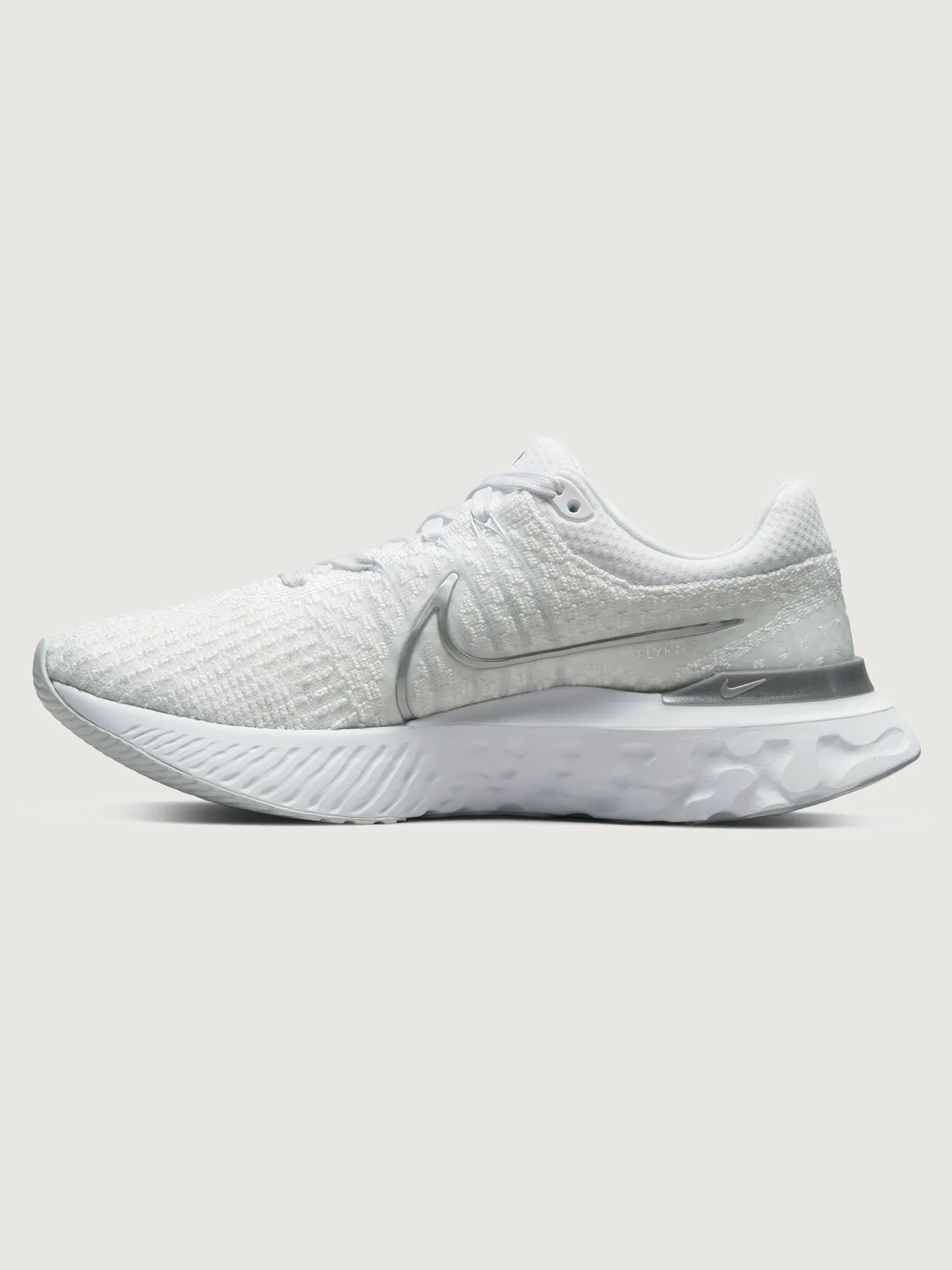 Nike React Infinity Run Flyknit 3 - White/Metallic Silver-Pure Platinum sold by Carbon38 product image thumbnail 2