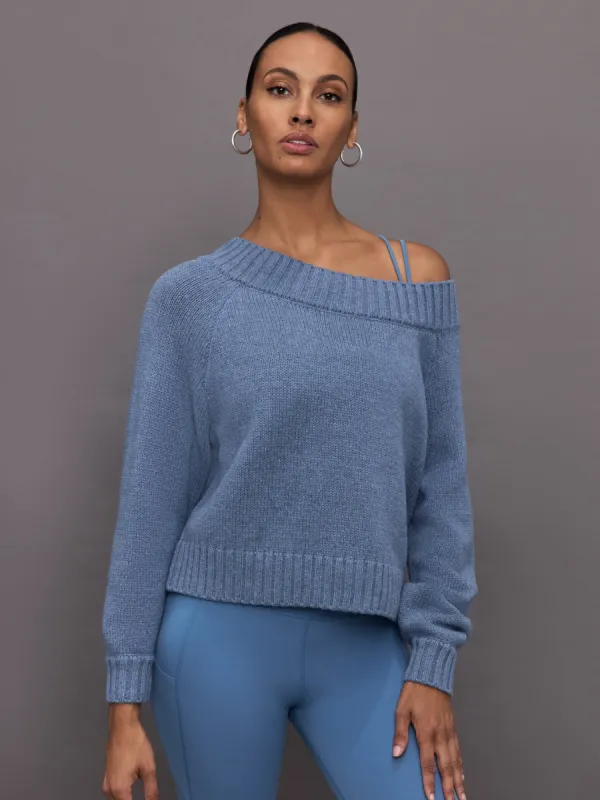 Slouchy Off Shoulder Sweater - Heather Coronet sold by Carbon38