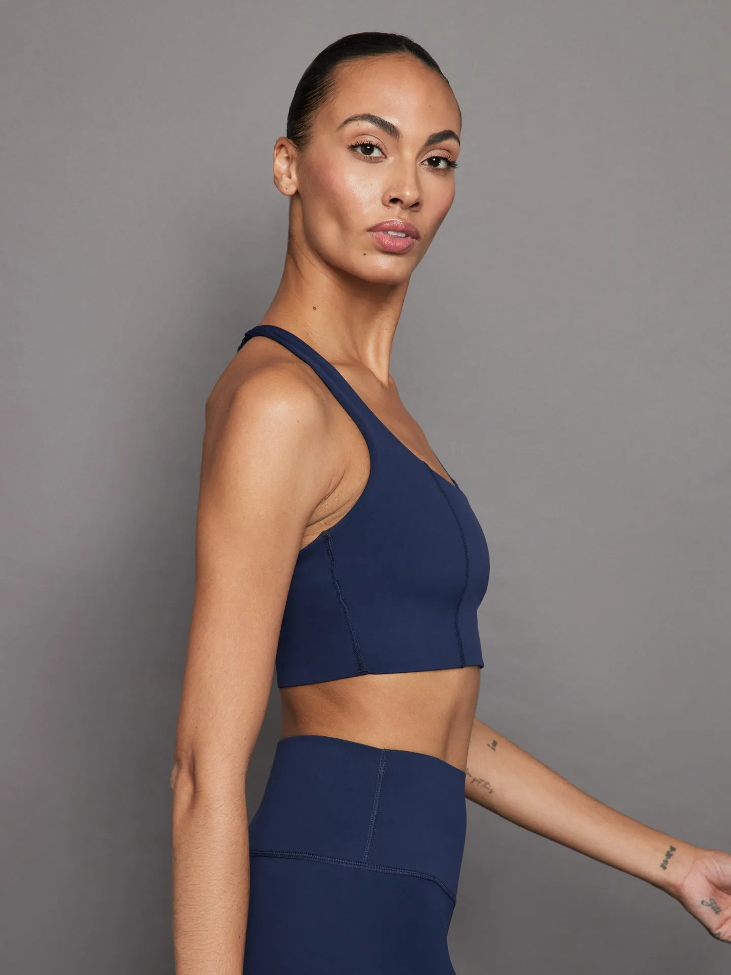 T Back Bra in Diamond Compression - NAVY BLAZER sold by Carbon38 product image thumbnail 3