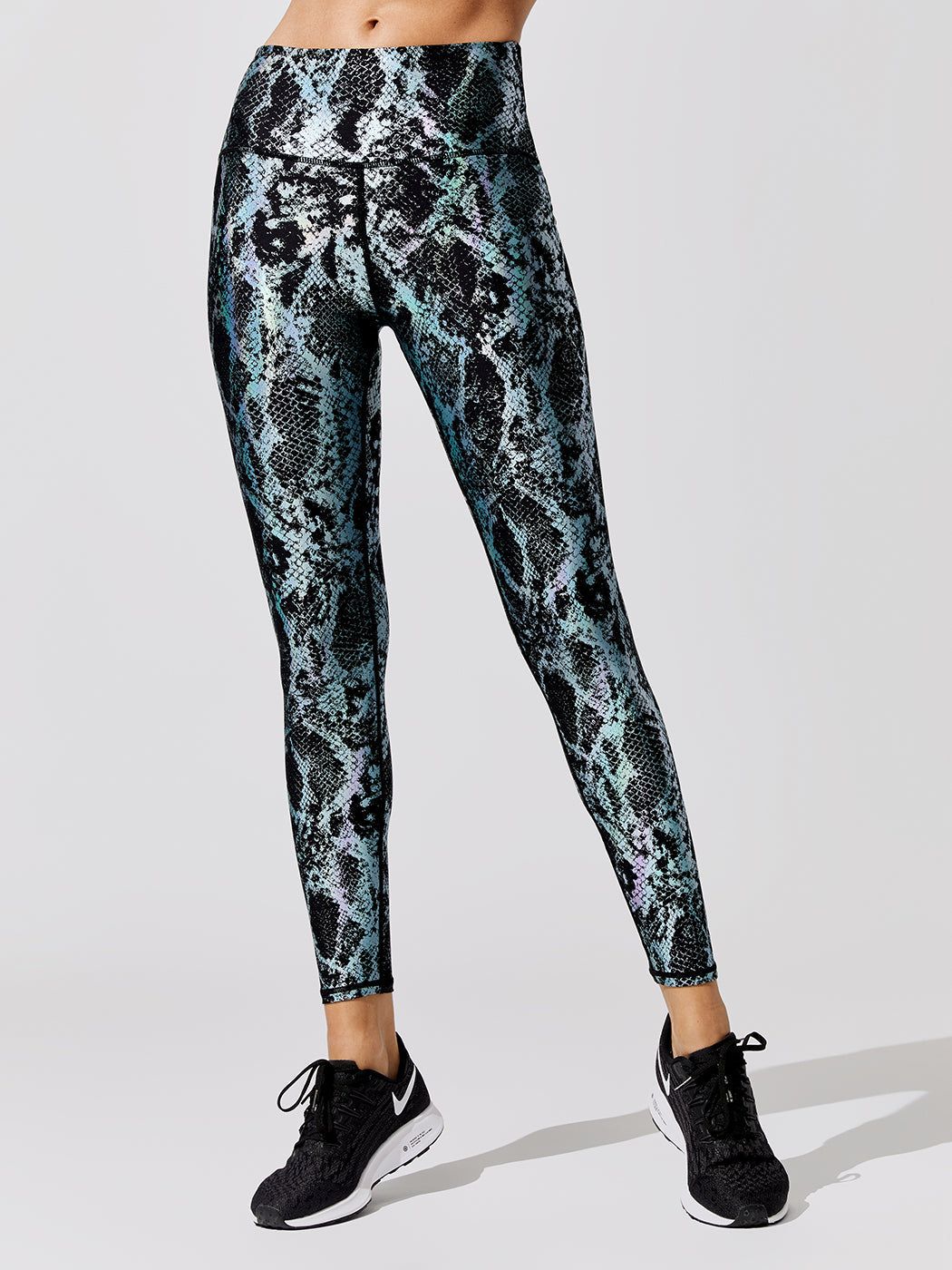 Metallic Snake High Rise Legging - Black Holographic sold by Carbon38