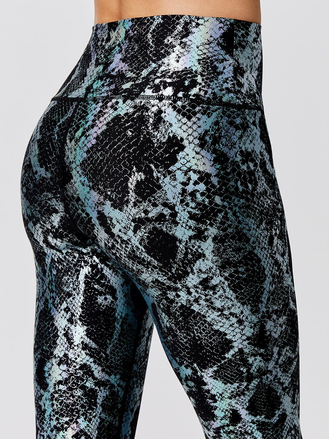 Metallic Snake High Rise Legging - Black Holographic sold by Carbon38 product image thumbnail 4