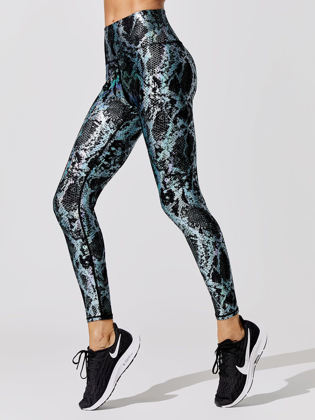 Metallic Snake High Rise Legging - Black Holographic sold by Carbon38 product image thumbnail 2